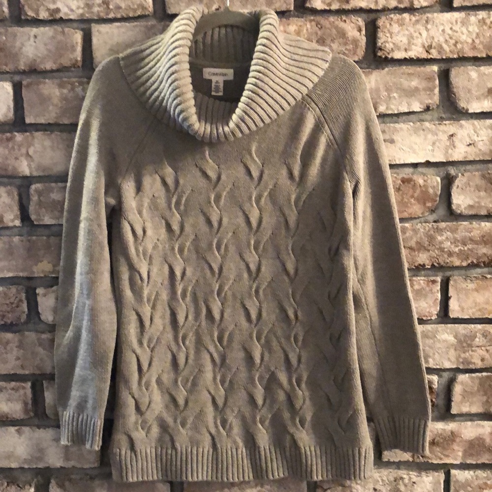Calvin Klein gray cowl neck sweater